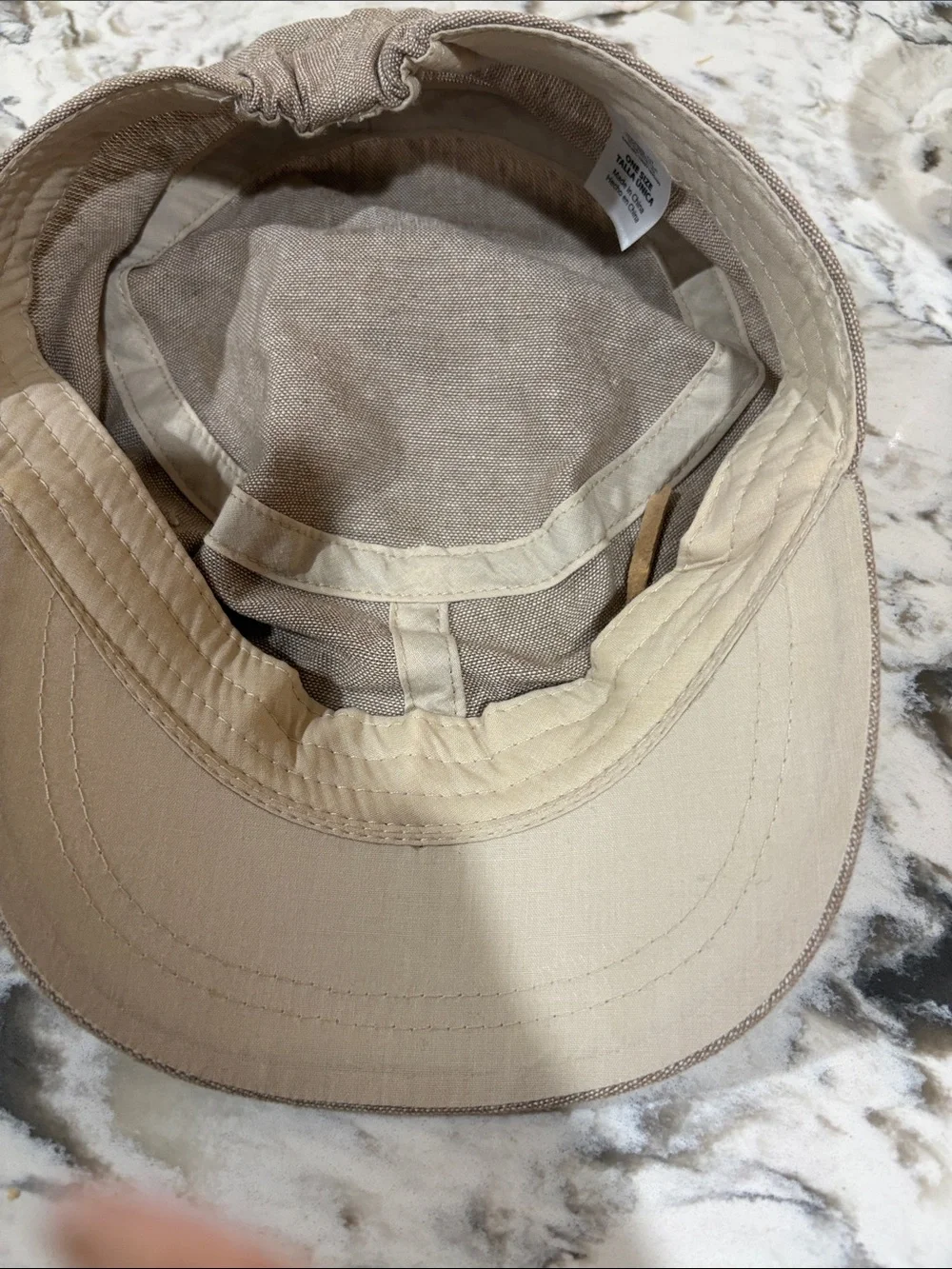 Kids Beige Linen Bow Cap - Neutral Summer Hat